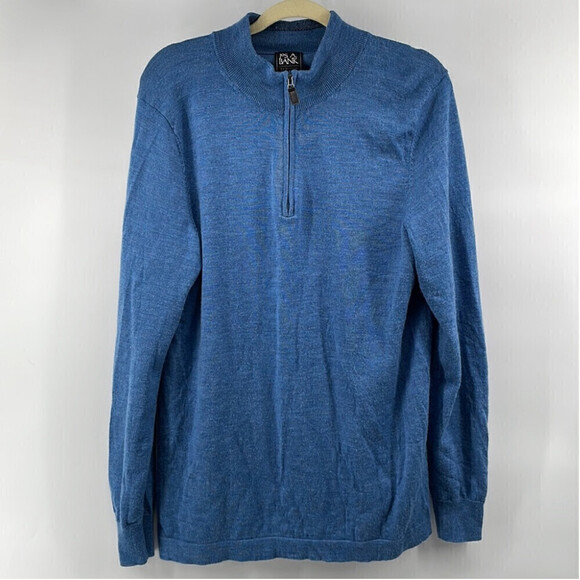 Jos. A Bank merino wool sweater Light weight Collection Modern Fit 1/4 Zip sz xl - Picture 3 of 10